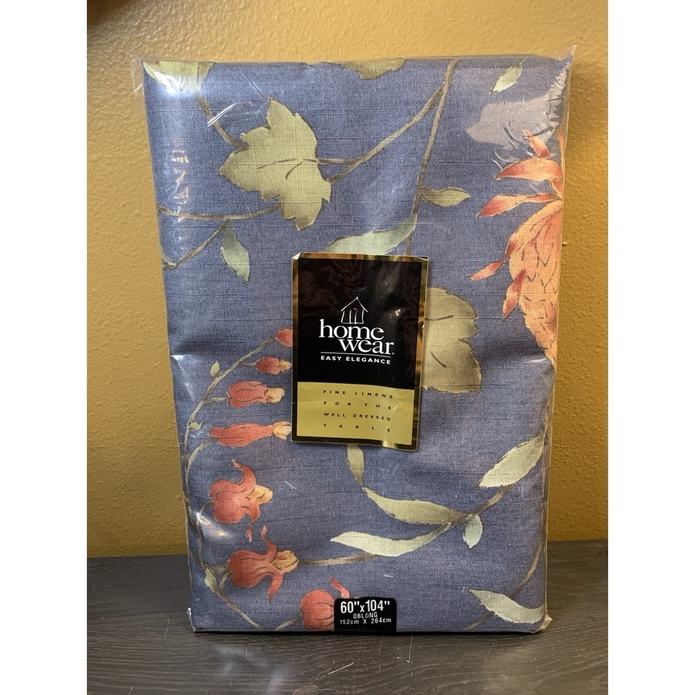 Home Wear Easy Elegance Fine Linens 60x104" Oblong Tablecloth NIP Asian Vine
